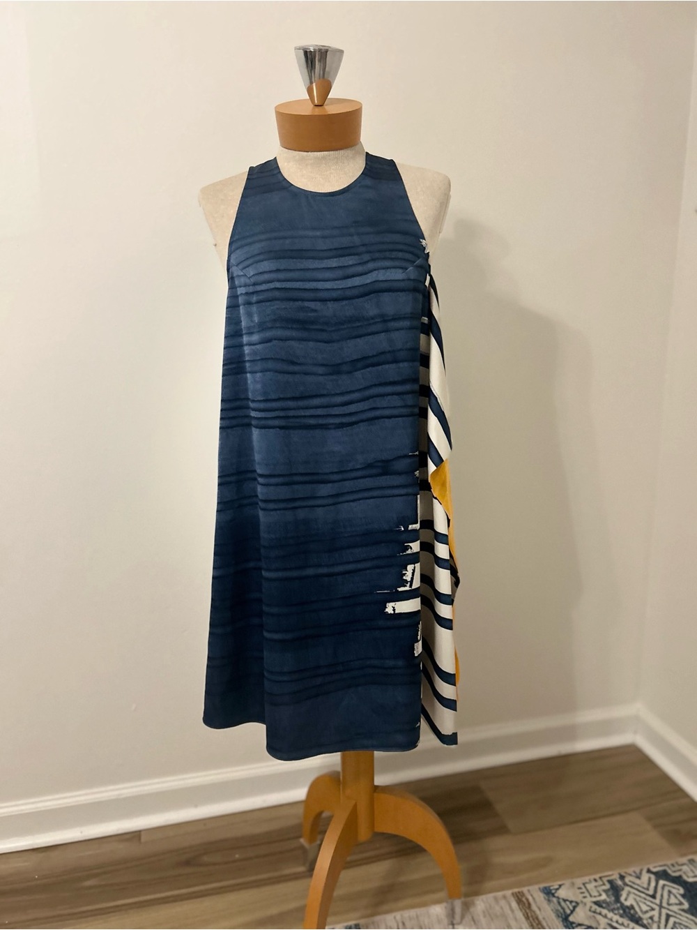 RACHEL Rachel Roy Navy Blue Mini Dress with Striped Side Panel